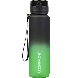 Пляшка для води UZspace Frosted чорно-зелена 1000 мл (3038gr)
