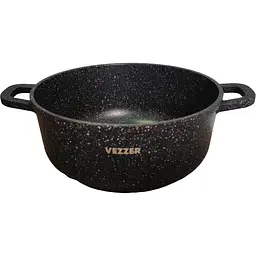 Уцінка. Каструля Vezzer з кришкою та силіконовими накладками на ручки 20 см 2.5 л чорна (VZ8004) - мініатюра 2