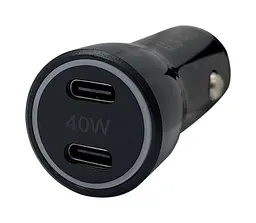 Автомобільний зарядний пристрій XON UniLink Type-C 40W (2 x PD20) Black (CU002C40WB 3463)