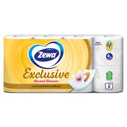 Туалетний папір Zewa Exclusive Мигдальне молочко 4 шари 8 рулонів (7322540837933) - мініатюра 2