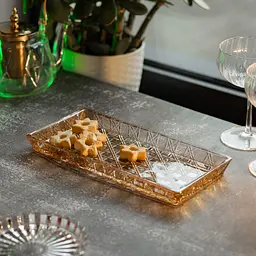 Блюдо для закусок Lirmartur скляне 27,5*13,5*2,5 см, hexagon Yiwu HP-YH-56 - мініатюра 5