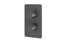 Душева система Kohlman Axel 30 graphite з термостатом + BOX прихованого монтажу KPL-QW433AG30, Графит - мініатюра 3
