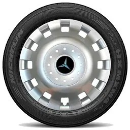 Ковпак колеса з емблемою Mercedes SKS414 R16 сірий з логотипом на вибір 4 шт