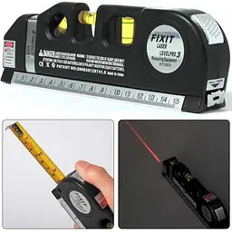Лазерний рівень з рулеткою FIXIT Laser Level PRO 3 3-в-1, з лінійкою, 2.5 м, на батарейках - мініатюра 2