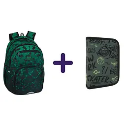 Набір: Рюкзак CoolPack Pick 17” Dragons (F099805) + Пенал на блискавці CoolPack Clipper Tiger з органайзером для ручок 20x14x3 см (F076931)