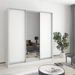Шафа-купе тридверна MebelStar Стандарт AL 2ДСП/Дзеркало 190x60x210 см Аляска білий (MBS-2897)