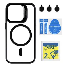 Чохол із підставкою MagSafe TPU PC Metal Stand Case Apple iPhone 15 Pro Black - мініатюра 2