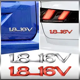 Емблема напис 1.8-16V Червона 13х85 мм (Завод) - мініатюра 4