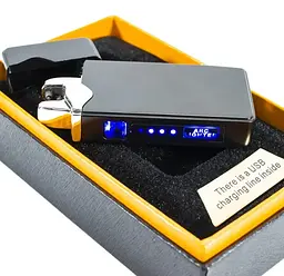 Імпульсна запальничка чорна чоловіча від юсб Lighter Classic USB 315 - мініатюра 2