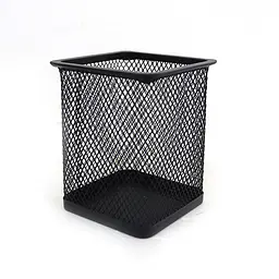 Підставка для ручок металева Квадратна, 8x8x9.5 см, чорна