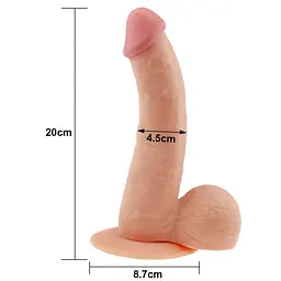 Вагінальний фалоімітатор Lovetoy The Ultra Soft Dude 20 см тілесний - мініатюра 7