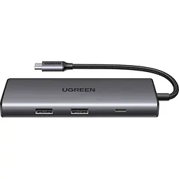 Док-станція USB3.1 Type-C - -  HDMI 4K30Hz/USB 3.0x2/Type-C/SD/TF/ PD 100W CM498 7 in 1 Ugreen (15531)