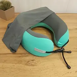 Дорожня подушка для подорожей з капюшоном • Подушка-комір для шиї та голови в дорогу - мініатюра 4