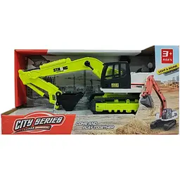 Екскаватор RJ3383C 34см, 1:14, гусеничний, звук, світло, гумові колеса, рухливі деталі, бат.кор.