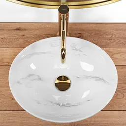 Умивальник Rea Sofia Nature marble накладний мармур REA-U6605, Мармур - мініатюра 4