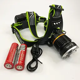 Налобний ліхтар Bailong BL-A7-P50, zoom, microUSB, 2х18650, 3 режими, надпотужний ліхтар налобний - мініатюра 2