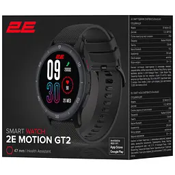 Смарт-годинник 47 mm 2E Alpha Motion GT2 Black - мініатюра 8