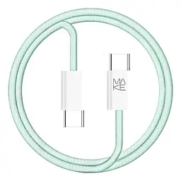 Кабель MAKE Type-C to Type-C PD 65W 1м Nylon Green