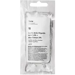 Сироватка для обличчя Sane Lactic Acid, Glycolic Acid 1.3% + Aloe Extract, сашет, 20 мл - мініатюра 2