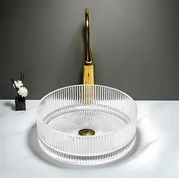 Умивальник Rea Ingrid накладний 36x36 см transparent REA-U8522 - мініатюра 3