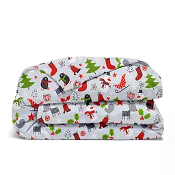 Дитяча постільна білизна в ліжечко CHRISTMAS CS3, сірий (XmasGrey_52Grey_140) - мініатюра 4