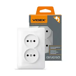 Розетка Videx BINERA 2ая (VF-BNSK2-W) - мініатюра 4