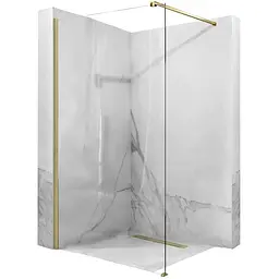 Душова стінка Rea Aero 120 brushed gold REA-K4702, прозорий, золотий