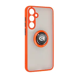 Чехол с кольцом-держателем для Samsung Galaxy S23 FE 5G (SM-S711), Frosted Matte Ring, красный, защитная панель с матовой задней стенкой, противоударный чехол с защитой всего корпуса, TPU + поликарбонат (PC), с защитой камеры
