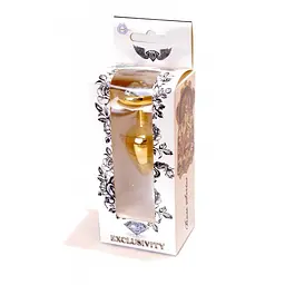 Анальна пробка з кристалом B-Series Jewellery Gold Heart Plug Clear, 7х2,7 см, прозорий - мініатюра 5