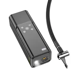 Портативний повітряний насос HOCO ZP7, до 10 атм, вбудований акумулятор 5000mAh, ліхтарик, Black, Box - мініатюра 7