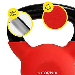 Гиря металева Cornix 8 кг з вініловим покриттям XR-0436 Red/Black - мініатюра 3