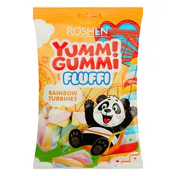 Цукерки маршмеллоу Roshen Yummi Gummi Fluffi Rainbow Turbines 65 г