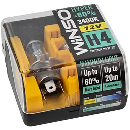 Автолампа WINSO H4 HYPER +60 60/55W (712430) - мініатюра 2