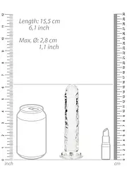 Фалоімітатор RealRock Crystal Clear Realistic Dildo 6'' 15.5 см прозорий - мініатюра 5