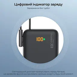 Повербанк 10000mAh Choetech B735 Black QC3.0 PD3.0 бездротова магнітна зарядка, вбудований кабель, підставка (43-00149) - мініатюра 9