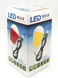 USB-світильник з LED-лампочкою Dengos, шнур ~1м, 5V, 5W, Червоний (LED-BULB-5V5W-ЧЕРВОНИЙ) - мініатюра 3