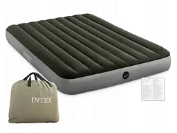 Матрац-велюр INTEX 152х203х25см зелений до 272кг вбудований ножний насос арт.64763