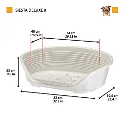 Пластиковий лежак для собак і котів Ferplast Siesta Deluxe 8 чорний 82×59,5×25 см 70208917 - мініатюра 2
