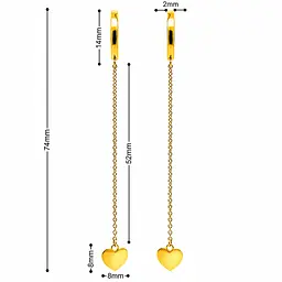 Сережки з жовтого золота Ніжні серця (з40068) - мініатюра 3