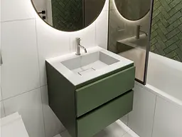 Умивальник Miraggio ERICA 600 (8813410) Miramarble, Глянцевий, Накладний/Врізний, Білий - мініатюра 7