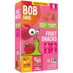 Набір натуральних фруктових снеків Bob Snail Яблуко-Малина та Манго 160 г