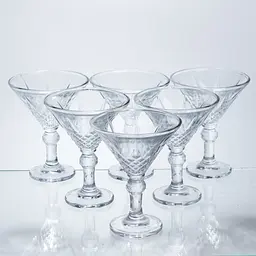 Набір келихів для мартіні Yiwu Golden Martini 6 штук по 215 мл коктейльні келихи класичні конусовидні для напоїв HP-17-58