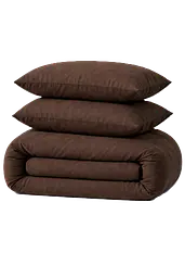 Комплект наволочок Ecotton 50х70 см фланель із бавовни Brown коричневого кольору (25540) - мініатюра 2
