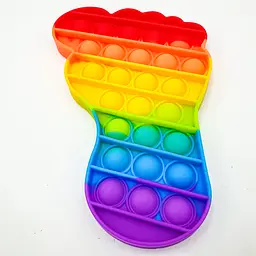Сенсорна іграшка антистрес силіконова нескінченна пухирець поп іт UKC Pop It Fidget нога різнокольоровий - мініатюра 3