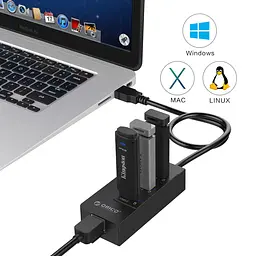 USB-хаб ORICO USB 3.0 3 порти + RJ45 (HR01-U3-V1-BK-BP) - мініатюра 5