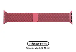 Ремінець ArmorStandart Milanese Loop для Apple Watch 49/46/45/44/42 (Series 1-3) Raspberry Red (ARM55262)