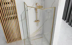 Душова кабіна Rea Diamond 90x90 brushed gold REA-K6506 - мініатюра 5
