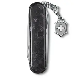 Ніж Victorinox Classic Brilliant Карбоновий 58мм,5функ,карбон + брелок-лого - мініатюра 2