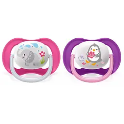 Пустушка Avent ортодонтична Ultra Air Animal для дівчат 6-18 міс 2 шт SCF080/08 - мініатюра 4