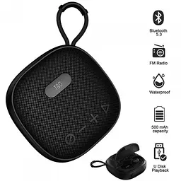 Портативна Bluetooth колонка з навушниками speakerphone колонка- радіо чорна TG813 - мініатюра 2
